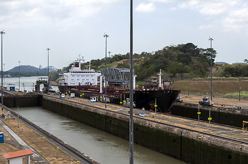 Image showing Ship at the Panama Canal.