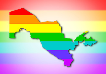 Image showing Rainbow flag pattern - Uzbekistan