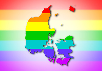 Image showing Rainbow flag pattern - Denmark