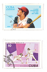 Image showing Vintage postage stamps