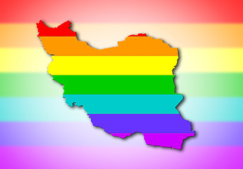 Image showing Rainbow flag pattern - Iran