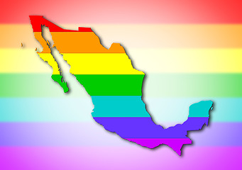 Image showing Rainbow flag pattern - Mexico