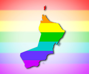 Image showing Rainbow flag pattern - Oman