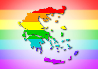 Image showing Rainbow flag pattern - Greece