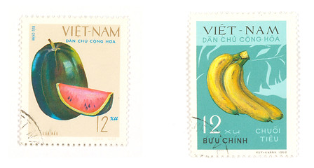 Image showing Collectible Vietnam post stamps