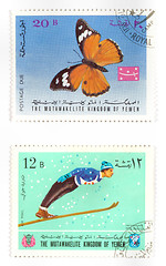 Image showing Vintage Yemen post stamps