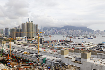 Image showing Construction site Aerial Shot