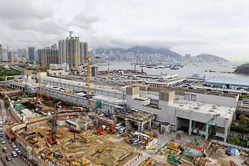 Image showing Construction site Aerial Shot