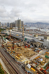 Image showing Construction site Aerial Shot