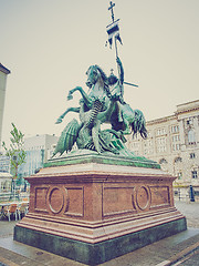 Image showing Retro look St George monument Berlin