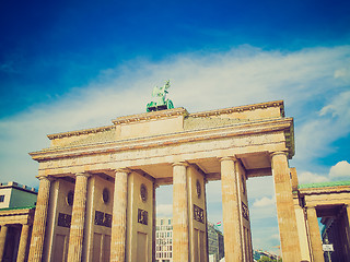 Image showing Retro look Brandenburger Tor Berlin