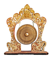 Image showing Traditional balinese gong - musical instrument isolated on white