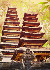 Image showing Two pagodas in the temple complex. Indonesia, Bali island