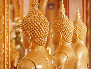 Image showing Buddha images in the interior of the temple. Thailand