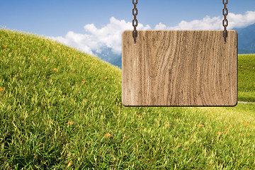 Image showing Blank wooden sign