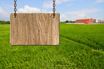 Image showing Blank wooden sign