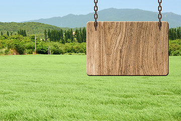 Image showing Blank wooden sign