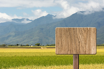 Image showing Blank wooden sign