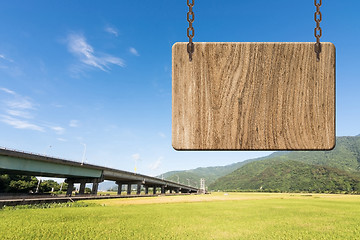 Image showing Blank wooden sign