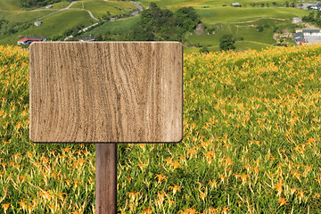 Image showing Blank wooden sign