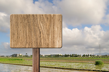 Image showing Blank wooden sign