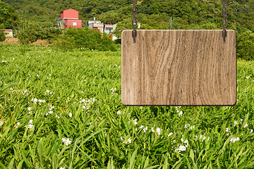 Image showing Blank wooden sign