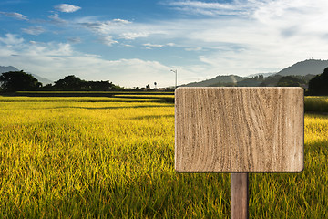 Image showing Blank wooden sign