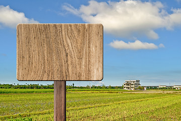 Image showing Blank wooden sign