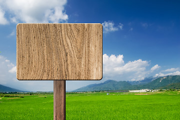 Image showing Blank wooden sign