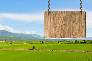 Image showing Blank wooden sign