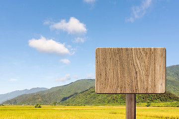 Image showing Blank wooden sign