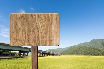 Image showing Blank wooden sign