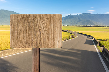 Image showing Blank wooden sign