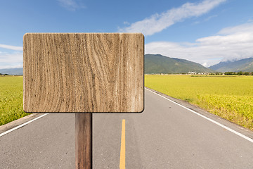 Image showing Blank wooden sign