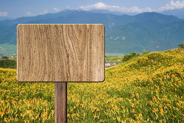 Image showing Blank wooden sign