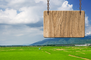 Image showing Blank wooden sign