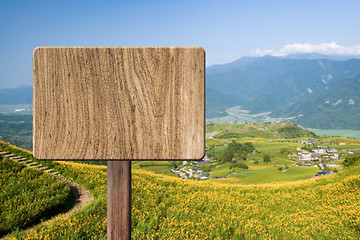 Image showing Blank wooden sign