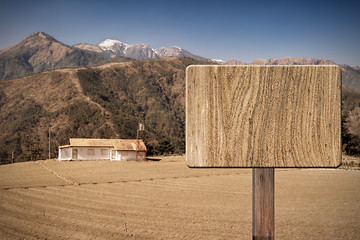 Image showing Blank wooden sign