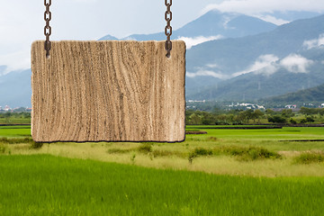 Image showing Blank wooden sign