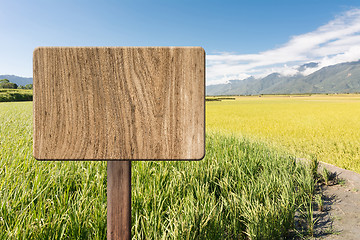 Image showing Blank wooden sign