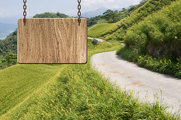 Image showing Blank wooden sign