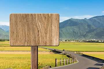 Image showing Blank wooden sign