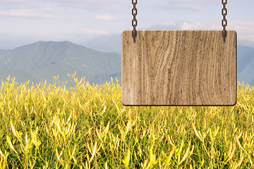 Image showing Blank wooden sign