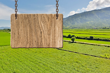 Image showing Blank wooden sign