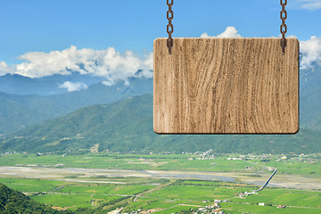 Image showing Blank wooden sign