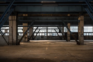 Image showing Large industrial hall of a repair station