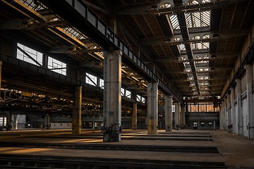 Image showing Large industrial hall of a repair station