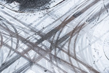 Image showing Tyre tracks in the sow