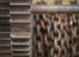 Image showing Rusty Gears and Chain Background