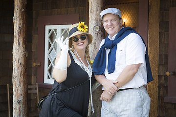 Image showing Attractive Couple Dressed in Outfits from the Twenties Era